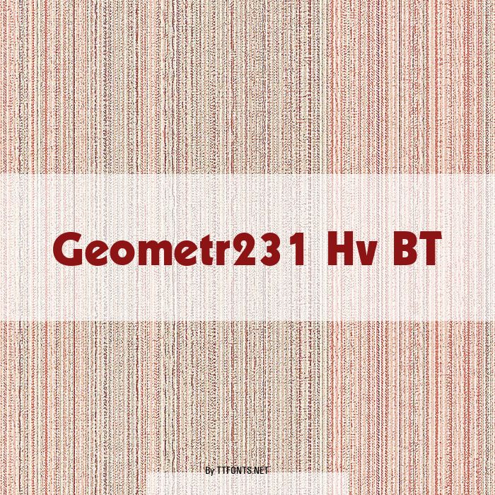 Geometr231 Hv BT example